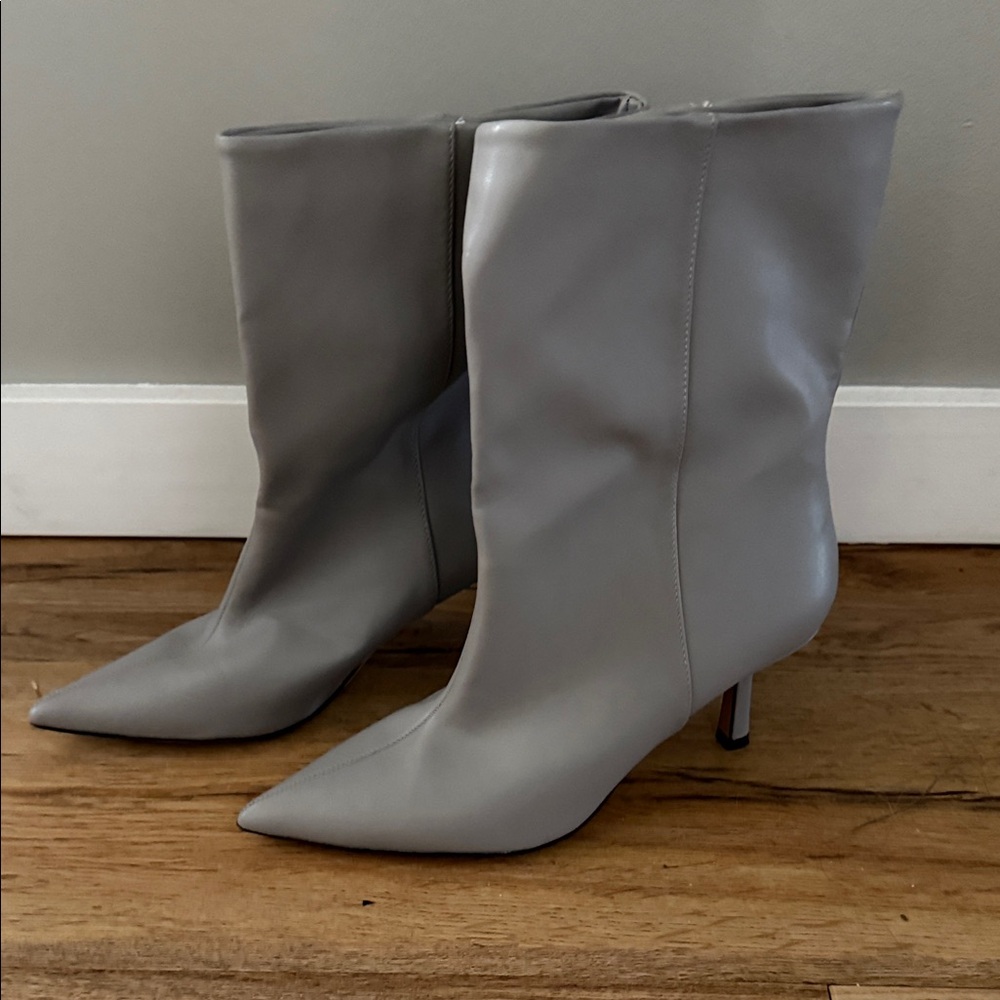 H&M Stylish Gray Heeled Boots